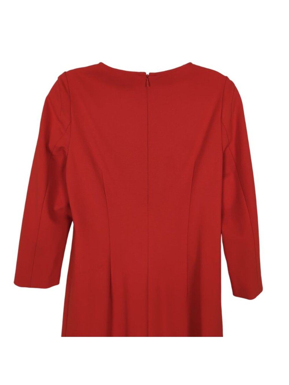 Jaeger London Dress Womens 6 Red Orange Sheath Stretch Long Sleeve Career - Picture 9 of 15
